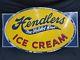 Vintage Very Large Embossed Metal Hendlers The Velvet Kind Ice Cream Sign