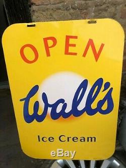 Vintage Walls Ice Cream Large Metal Advertising Shop Sign A frame 50x70cm 80's