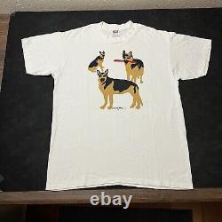 Vintage Woody Jackson Art Shirt USA 90s Ben and Jerry's Artist German Sheppard