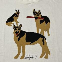 Vintage Woody Jackson Art Shirt USA 90s Ben and Jerry's Artist German Sheppard