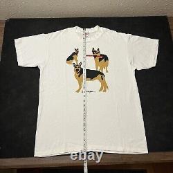 Vintage Woody Jackson Art Shirt USA 90s Ben and Jerry's Artist German Sheppard