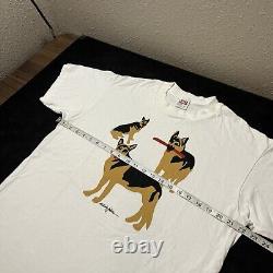 Vintage Woody Jackson Art Shirt USA 90s Ben and Jerry's Artist German Sheppard