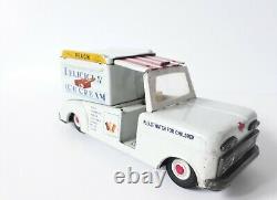 Vintage large Ahi Ice Cream Truck, tin friction toy, Japan 1960's- SUPERB