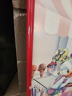 Vtg 80's Large Poster Disney Minnie Mouse Daisy Duck Ice Cream Diner With Frame