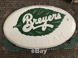 Vtg Antique 40s 50s Breyers Ice Cream Sign Large 50 Country Store Soda Fountain