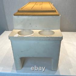 Vtg Large Kool Rest Igloo Car Cooler Console Ice Chest Cup Holder Tan Cream Colo