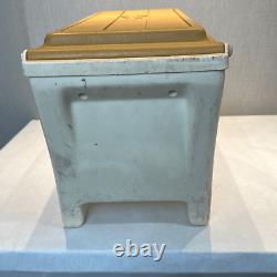 Vtg Large Kool Rest Igloo Car Cooler Console Ice Chest Cup Holder Tan Cream Colo