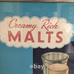 Vtg Lg Golden State ice cream framed restaurant diner advertising sign display