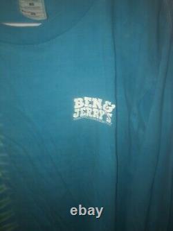 Vtg Silk Screened Ben & Jerrys Ice Cream Long Sleeve T Shirt Tie Dye Size L 90s