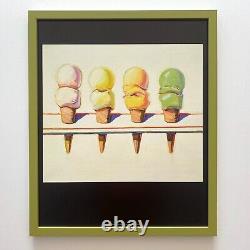 Wayne Thiebaud Rare Framed Pop Art Lithograph Print Four Ice Cream Cones 1964