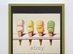 Wayne Thiebaud Rare Framed Pop Art Lithograph Print Four Ice Cream Cones 1964
