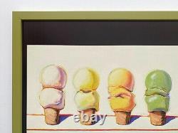 Wayne Thiebaud Rare Framed Pop Art Lithograph Print Four Ice Cream Cones 1964