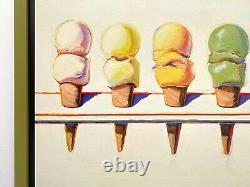 Wayne Thiebaud Rare Framed Pop Art Lithograph Print Four Ice Cream Cones 1964