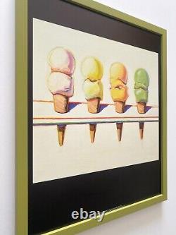Wayne Thiebaud Rare Framed Pop Art Lithograph Print Four Ice Cream Cones 1964