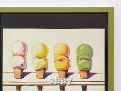 Wayne Thiebaud Rare Framed Pop Art Lithograph Print Four Ice Cream Cones 1964