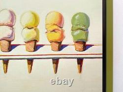Wayne Thiebaud Rare Framed Pop Art Lithograph Print Four Ice Cream Cones 1964