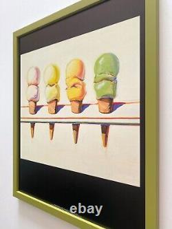 Wayne Thiebaud Rare Framed Pop Art Lithograph Print Four Ice Cream Cones 1964