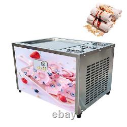 Wixkix Countertop Fried Roll Ice Cream Machine With 2X Scrapers Digital Control