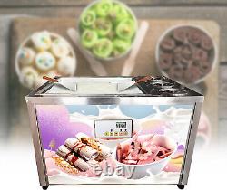 Wixkix Countertop Fried Roll Ice Cream Machine With 2X Scrapers Digital Control