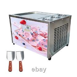Wixkix Countertop Fried Roll Ice Cream Machine With 2X Scrapers Digital Control