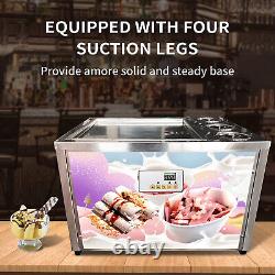 Wixkix Countertop Fried Roll Ice Cream Machine With 2X Scrapers Digital Control