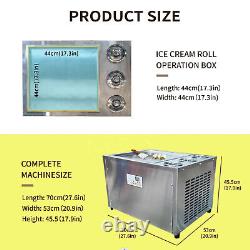 Wixkix Countertop Fried Roll Ice Cream Machine With 2X Scrapers Digital Control