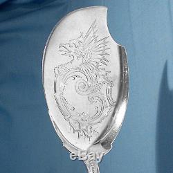 Wood & Hughes Coin Silver Large Ice Cream Slicer Warrior / Medallion Mono Mcw