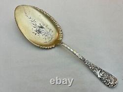 Wood & Hughes sterling LOUVRE PATTERN ICE CREAM SET LARGE SLICE & 10 SPOONS